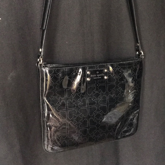 black patent cross body bag